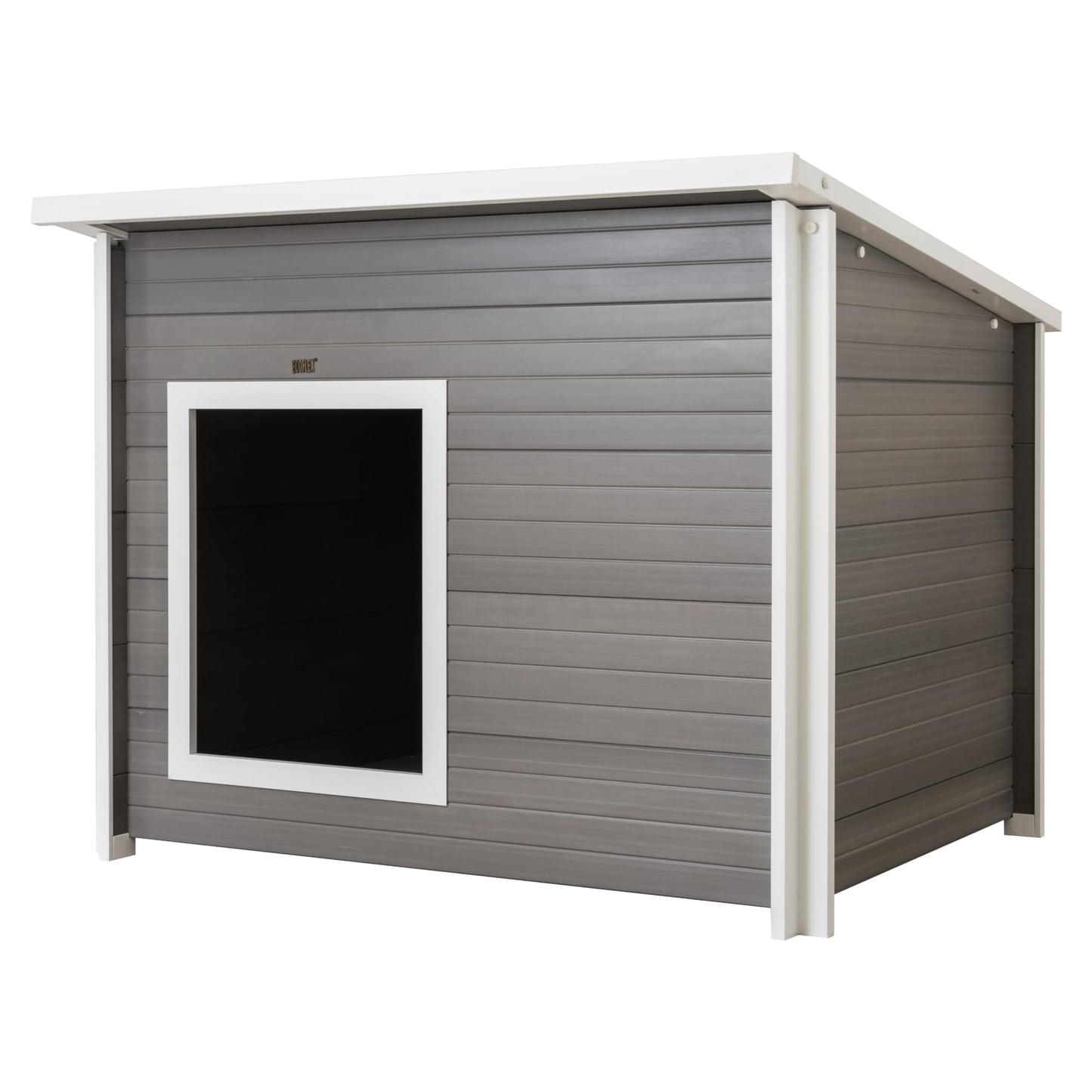 ECOFLEX Rustic Lodge Dog House with Weatherproof Outdoor Design