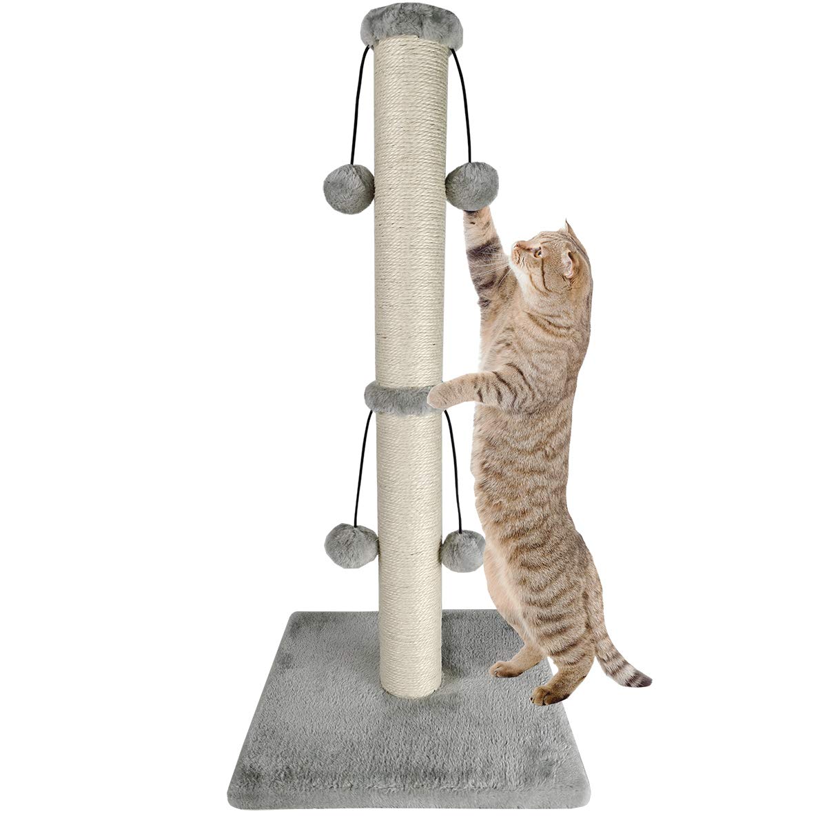 Dimaka Cat Scratching Post, Cat Scratcher for Large Cats with Teasing Toy Ball