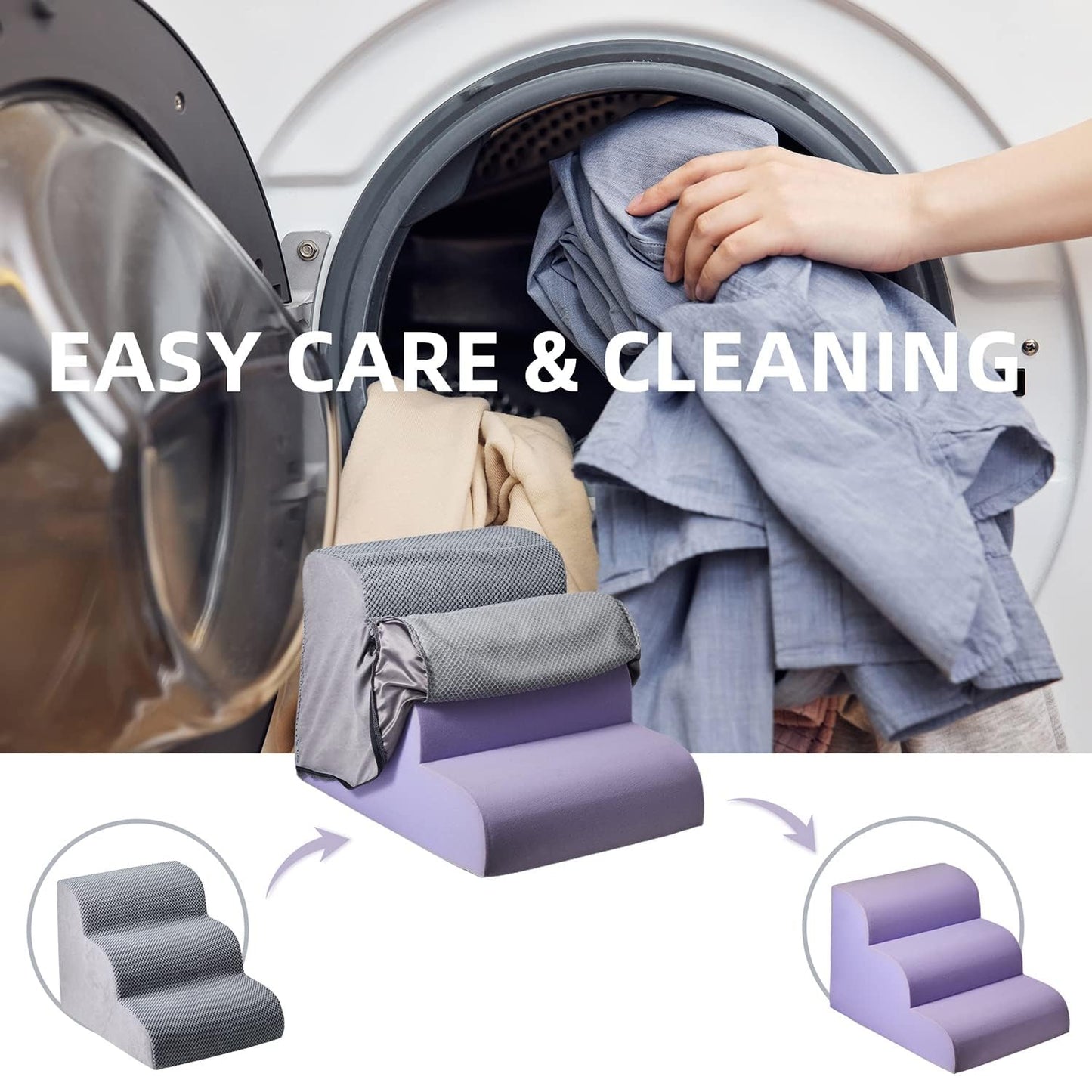 3-Step Dog Stairs for Beds & Couch with Non-Slip Design