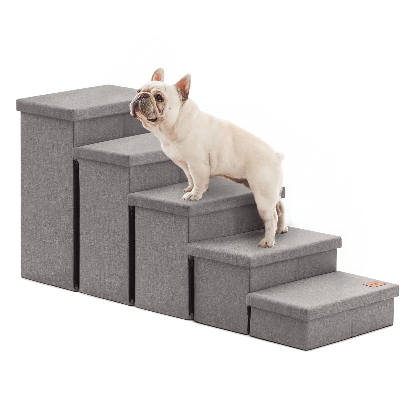 Foldable 3-Step Pet Ramp with Storage & Adjustable Height