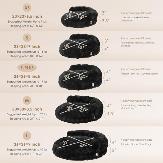 Fluffy Faux Fur Pet Sofa Bed with Waterproof Washable Cover