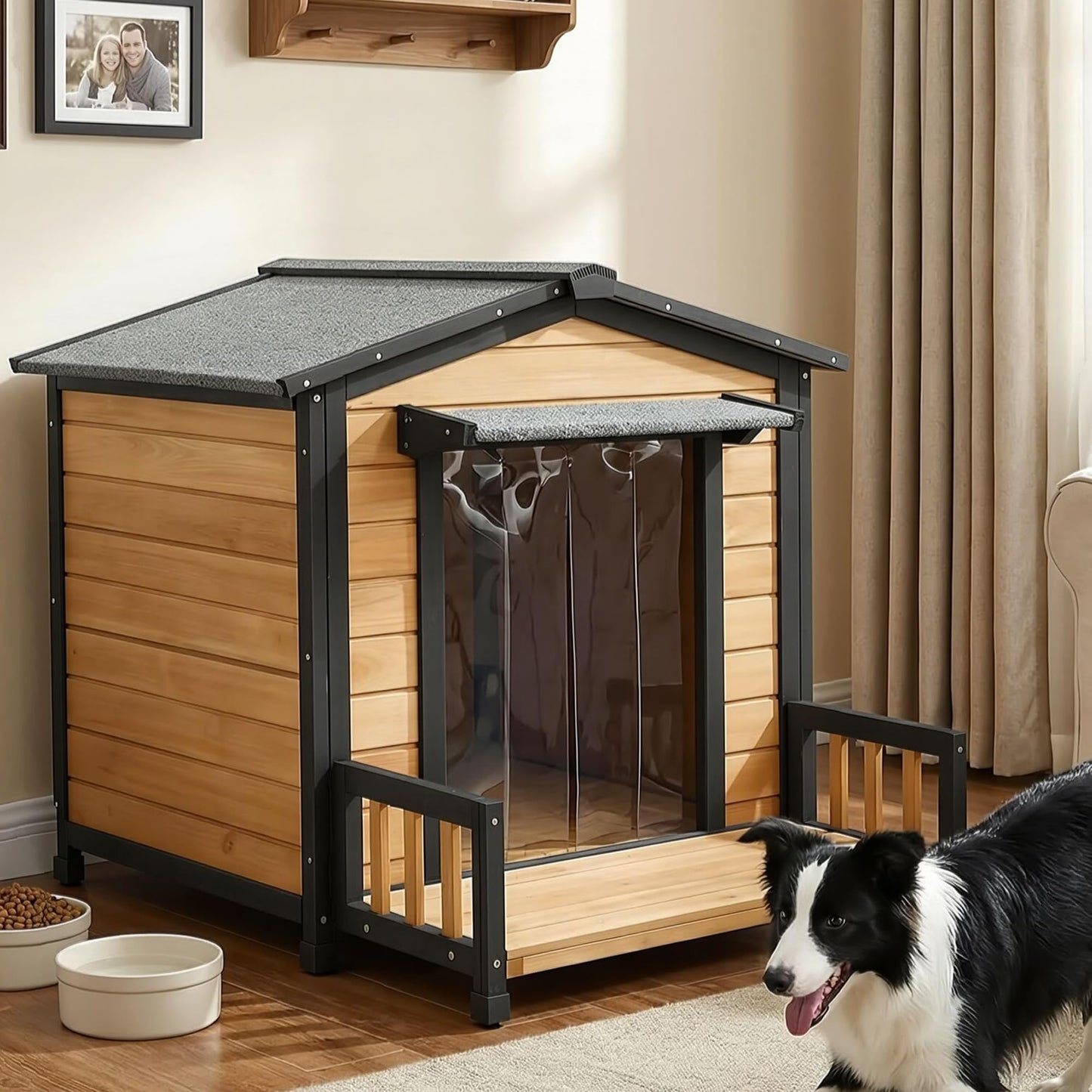 Large Insulated Wooden Dog House with Elevated Floor & Roof