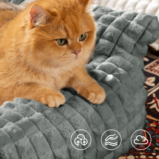 blunique Pet Couch,Cute Couch Bed for Cat with Cozy Faux Fur