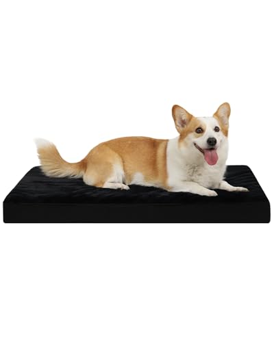 Orthopedic Dog Crate Bed with Egg Crate Foam & Washable Cover