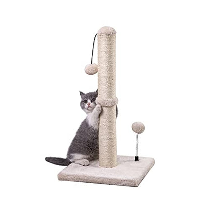 Sisal Cat Scratching Post with Hanging Ball for Indoor Cats
