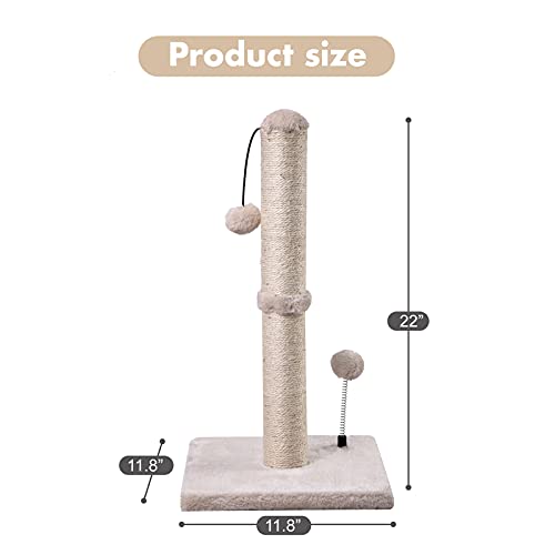 Sisal Cat Scratching Post with Hanging Ball for Indoor Cats