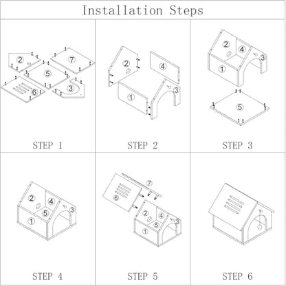 Modern Wooden Cat House with Plush Cushion & Hanging Toy Hideaway