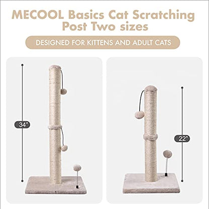 Sisal Cat Scratching Post with Hanging Ball for Indoor Cats