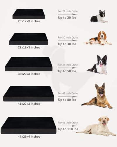 Orthopedic Dog Crate Bed with Egg Crate Foam & Washable Cover