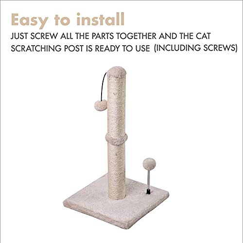 Sisal Cat Scratching Post with Hanging Ball for Indoor Cats