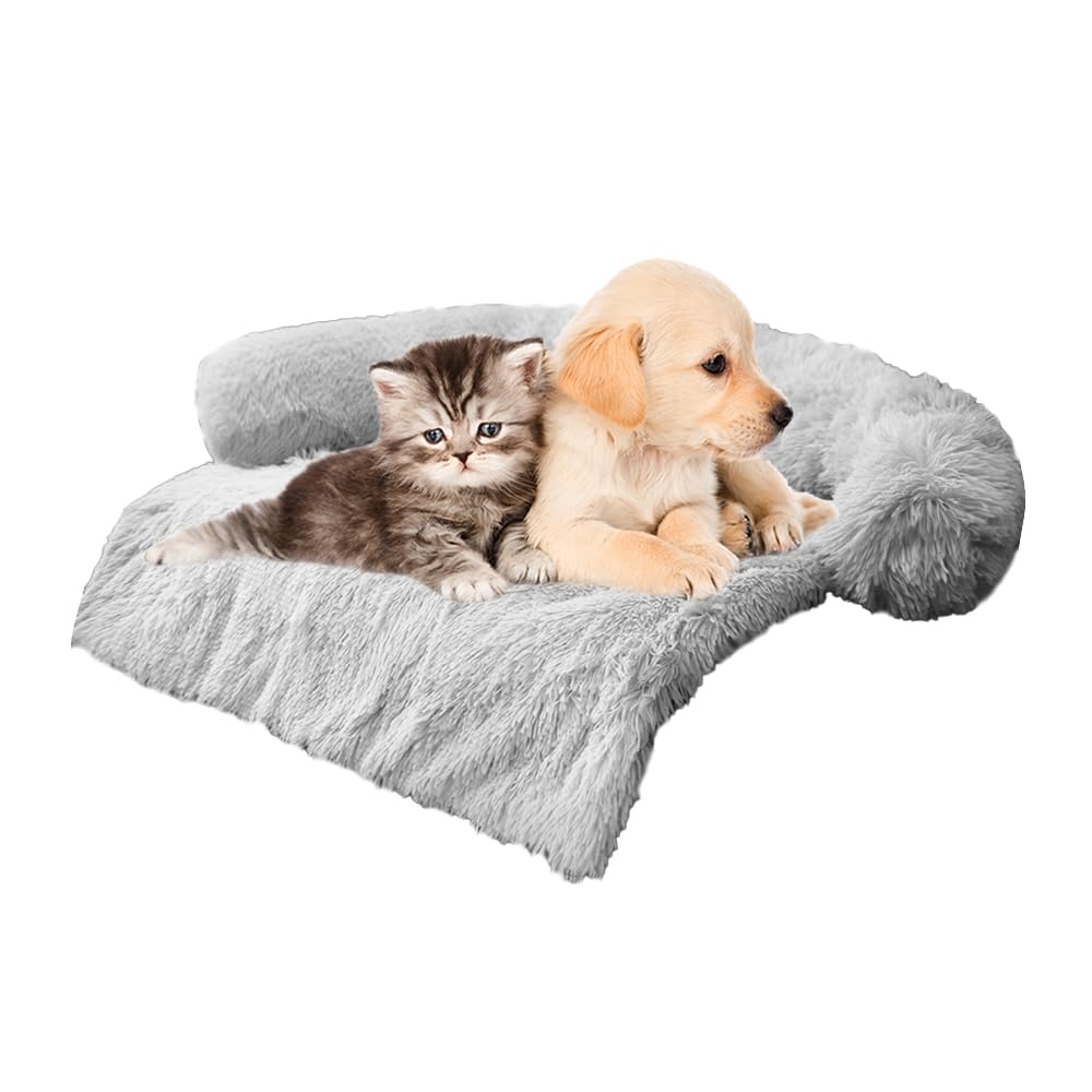 Calming Plush Dog & Cat Bed Mat with Waterproof Washable Cover