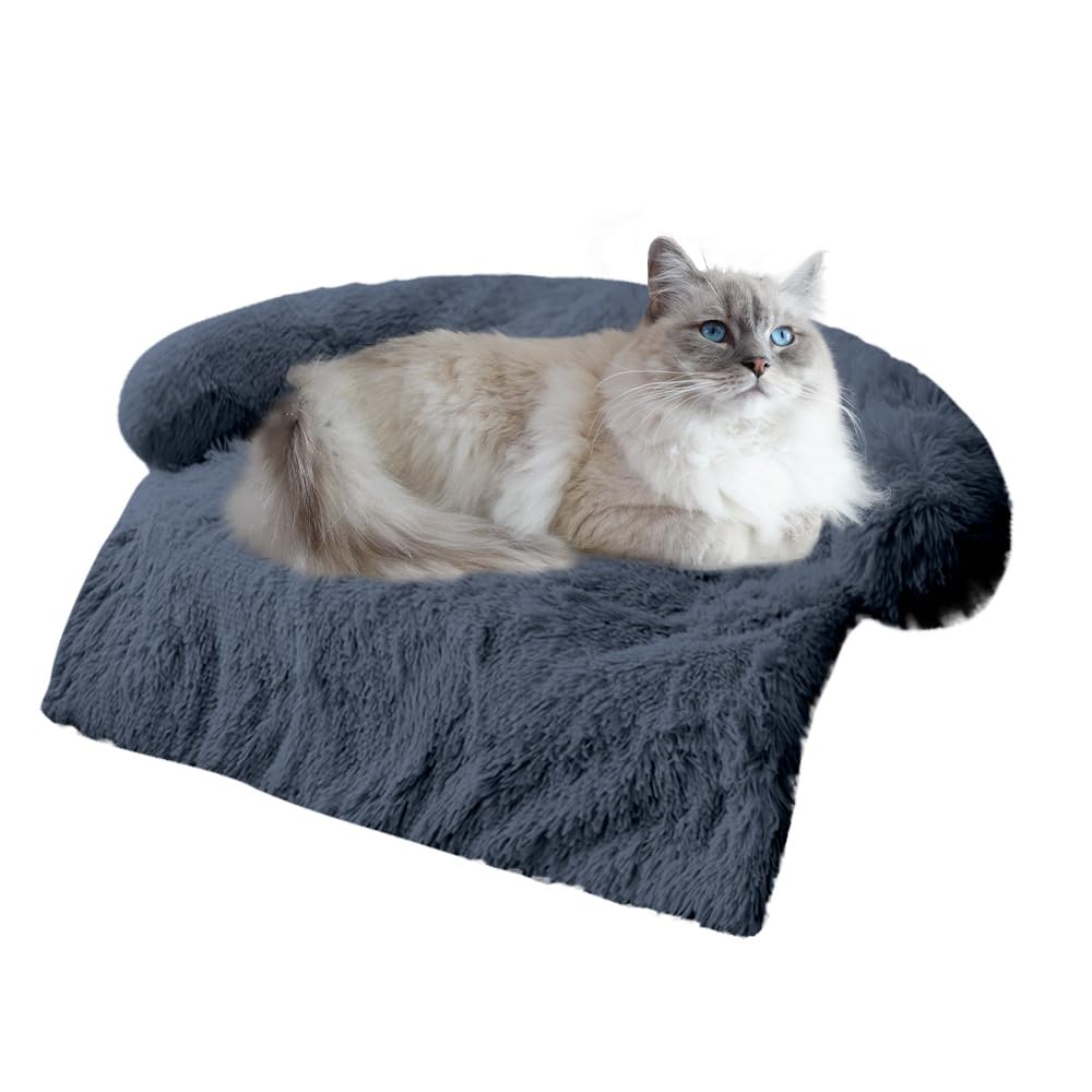 Calming Plush Dog & Cat Bed Mat with Waterproof Washable Cover