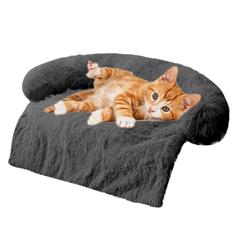 Calming Plush Dog & Cat Bed Mat with Waterproof Washable Cover