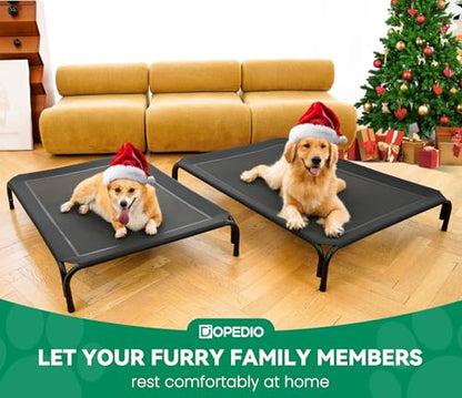 Elevated Dog Cot Bed with Breathable Mesh & Tool-Free Frame