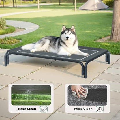 Elevated Dog Cot Bed with Breathable Mesh & Tool-Free Frame