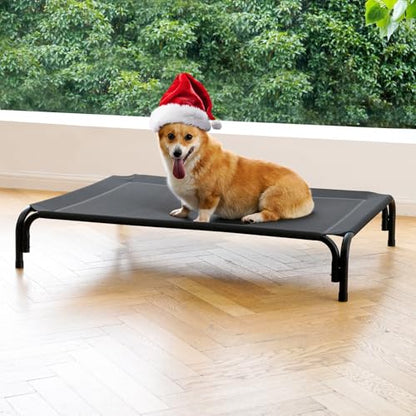 Elevated Dog Cot Bed with Breathable Mesh & Tool-Free Frame