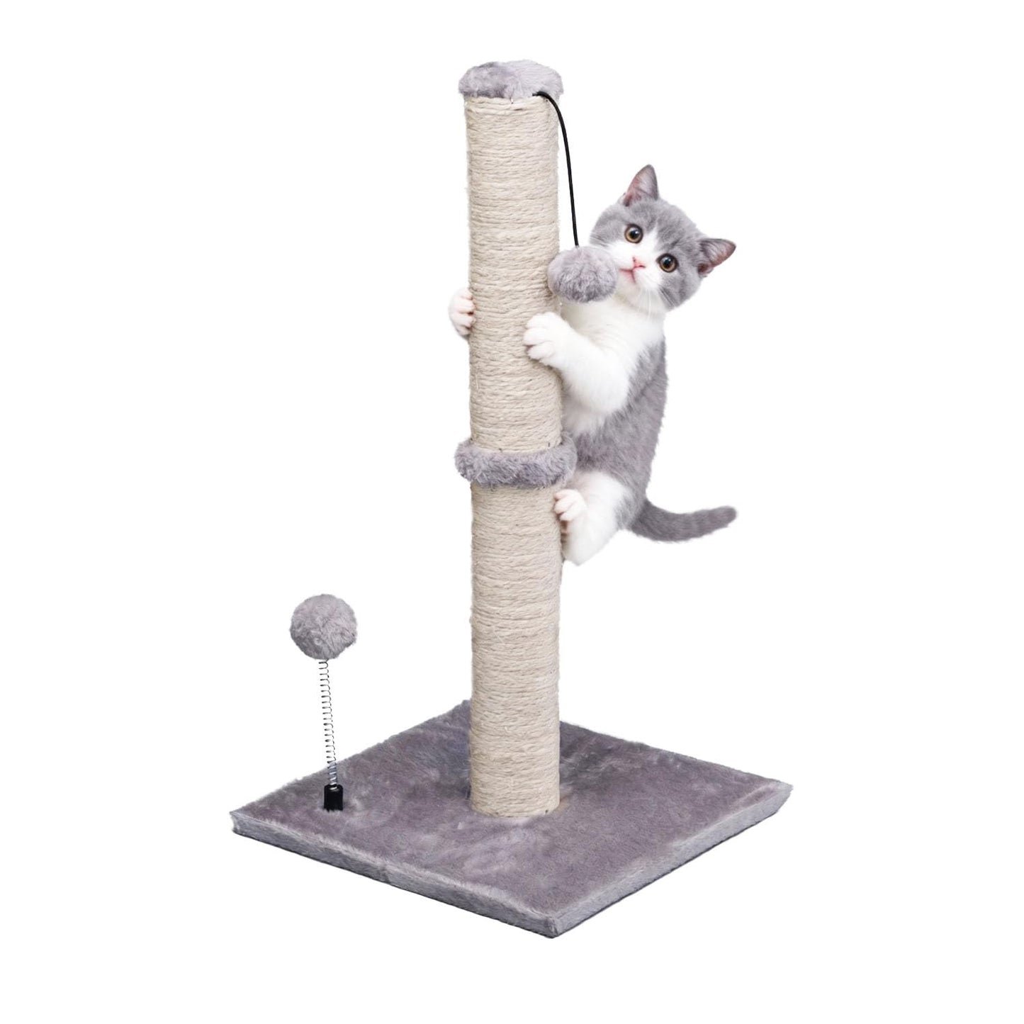 Sisal Cat Scratching Post with Hanging Ball for Indoor Cats