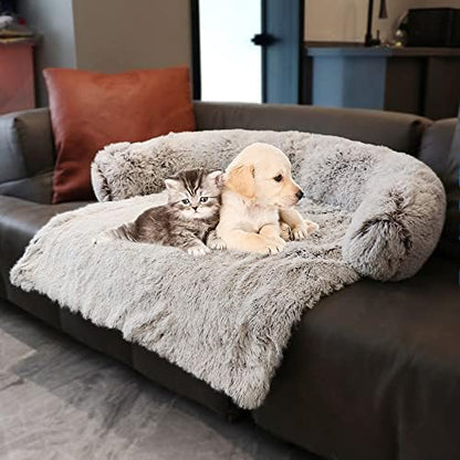 Calming Plush Dog & Cat Bed Mat with Waterproof Washable Cover