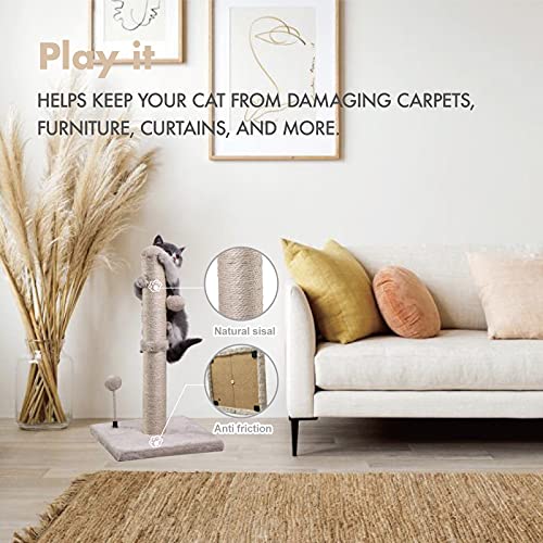 Sisal Cat Scratching Post with Hanging Ball for Indoor Cats
