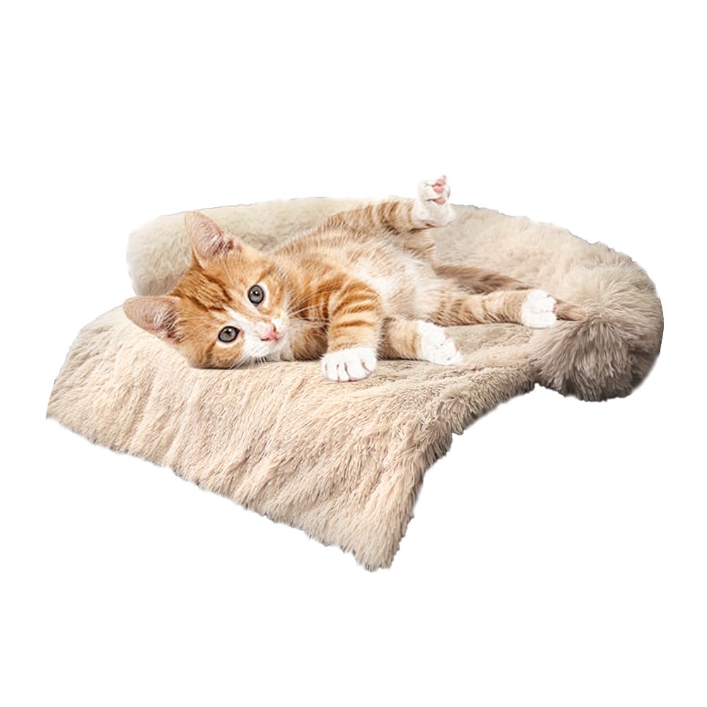 Calming Plush Dog & Cat Bed Mat with Waterproof Washable Cover