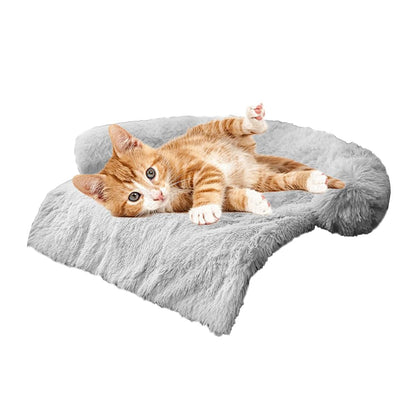 Calming Plush Dog & Cat Bed Mat with Waterproof Washable Cover