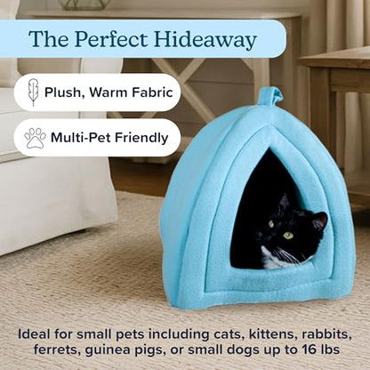 Indoor Cat House Bed with Removable Cushion & Cozy Hideaway Design