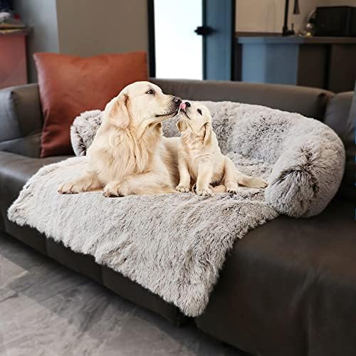 Calming Plush Dog & Cat Bed Mat with Waterproof Washable Cover