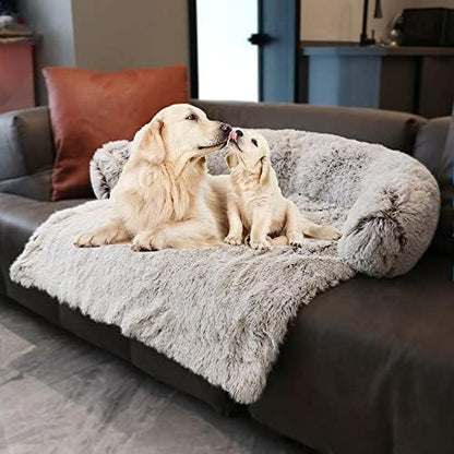 Calming Plush Dog & Cat Bed Mat with Waterproof Washable Cover