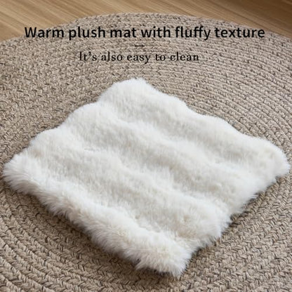 Modern Wooden Cat House with Plush Cushion & Hanging Toy Hideaway