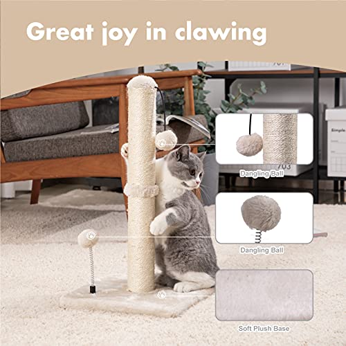 Sisal Cat Scratching Post with Hanging Ball for Indoor Cats
