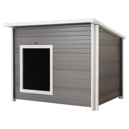 ECOFLEX Rustic Lodge Dog House with Weatherproof Outdoor Design