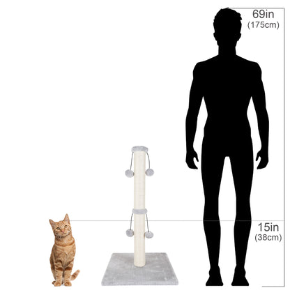 Dimaka Cat Scratching Post, Cat Scratcher for Large Cats with Teasing Toy Ball
