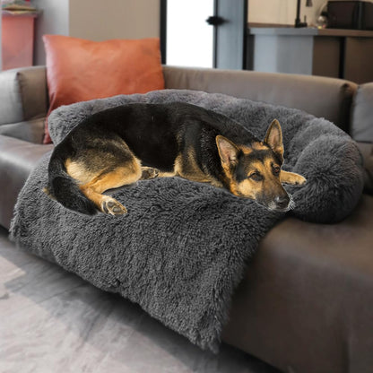 Calming Plush Dog & Cat Bed Mat with Waterproof Washable Cover