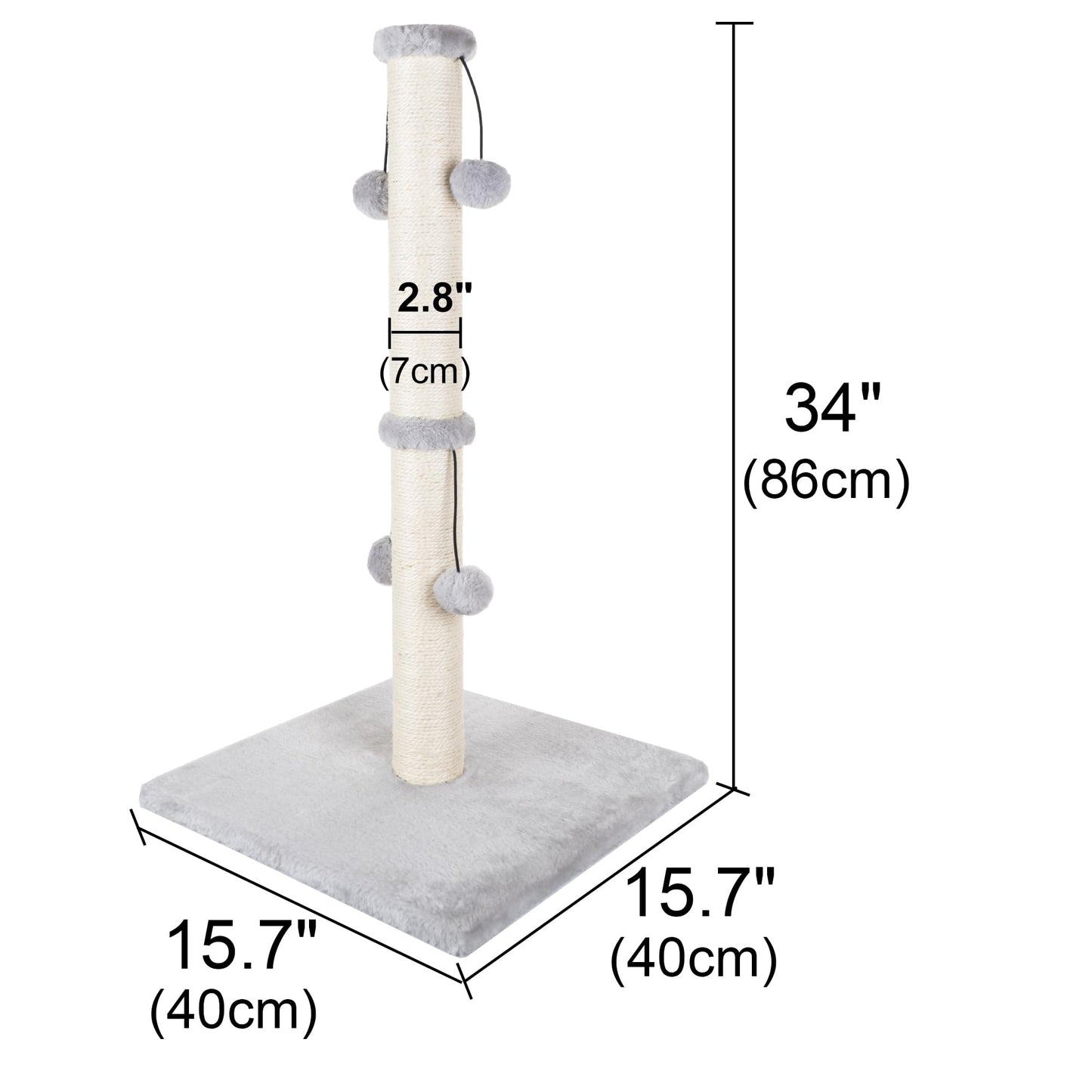 Dimaka Cat Scratching Post, Cat Scratcher for Large Cats with Teasing Toy Ball