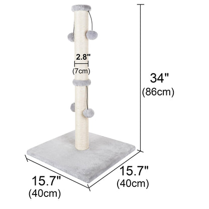 Dimaka Cat Scratching Post, Cat Scratcher for Large Cats with Teasing Toy Ball