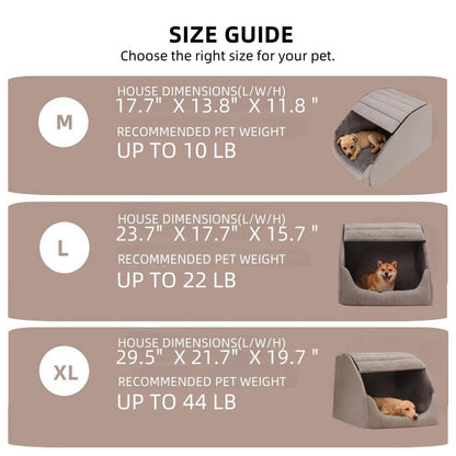 Extra Large Dog House Bed with Memory Foam & Plush Cushion