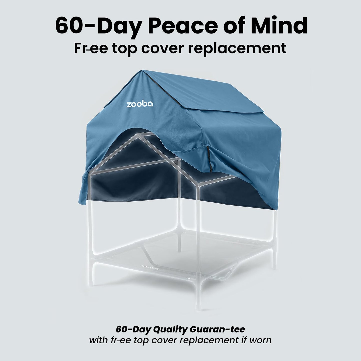 Weatherproof Elevated Dog House with Mesh Panels & Steel Frame