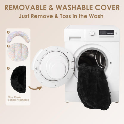 Fluffy Faux Fur Pet Sofa Bed with Waterproof Washable Cover