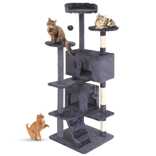 Multi-Level Cat Tree Tower with Scratching Posts & Jumping Platforms