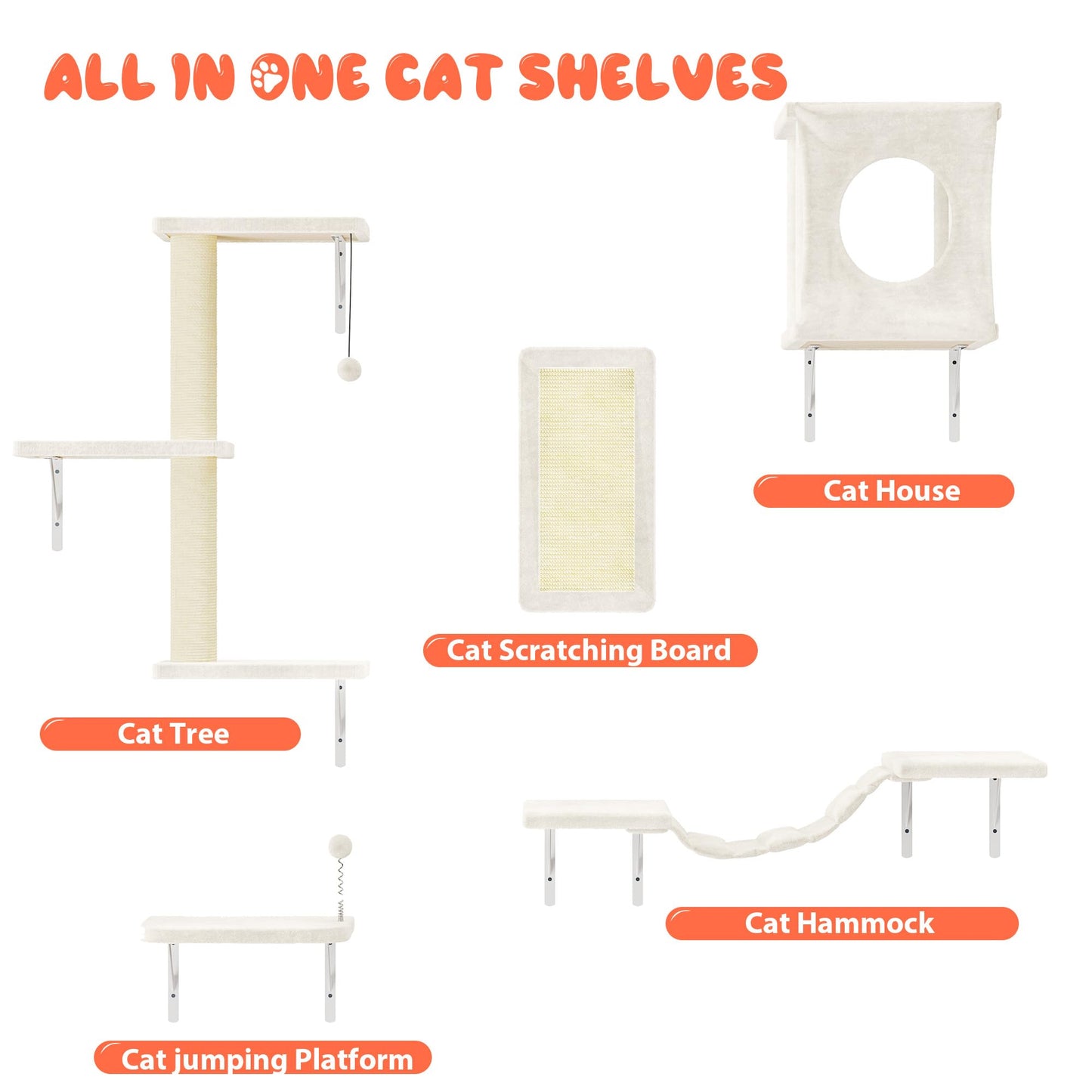 NUNU LAB Cat Wall Shelves Set