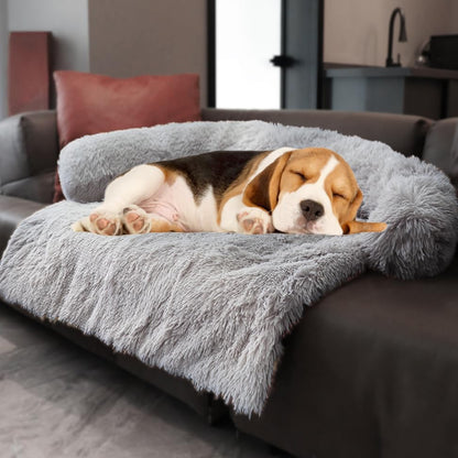 Calming Plush Dog & Cat Bed Mat with Waterproof Washable Cover