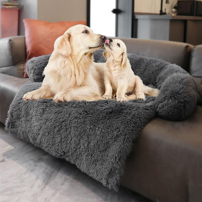 Calming Plush Dog & Cat Bed Mat with Waterproof Washable Cover