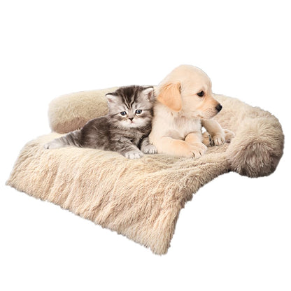 Calming Plush Dog & Cat Bed Mat with Waterproof Washable Cover