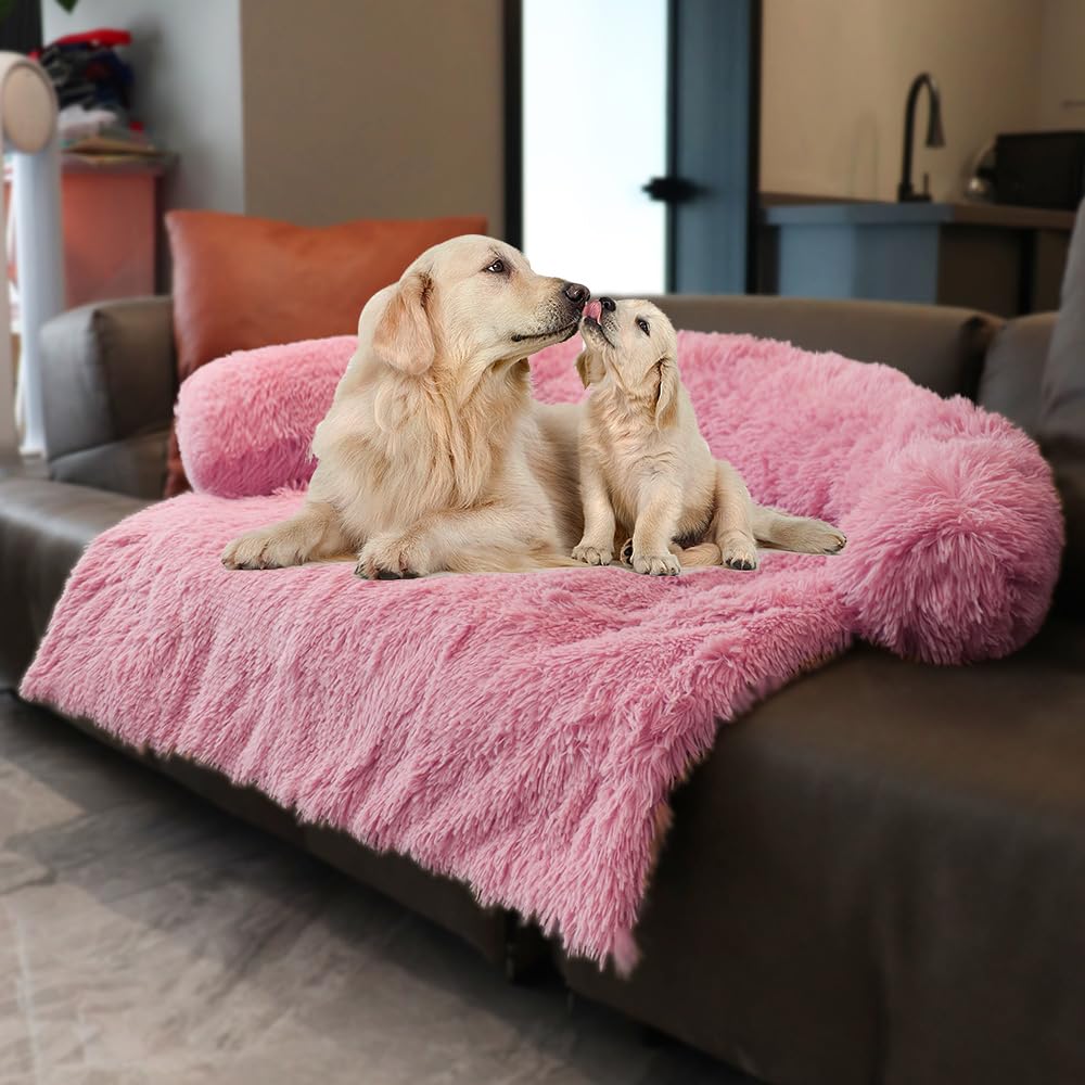 Calming Plush Dog & Cat Bed Mat with Waterproof Washable Cover