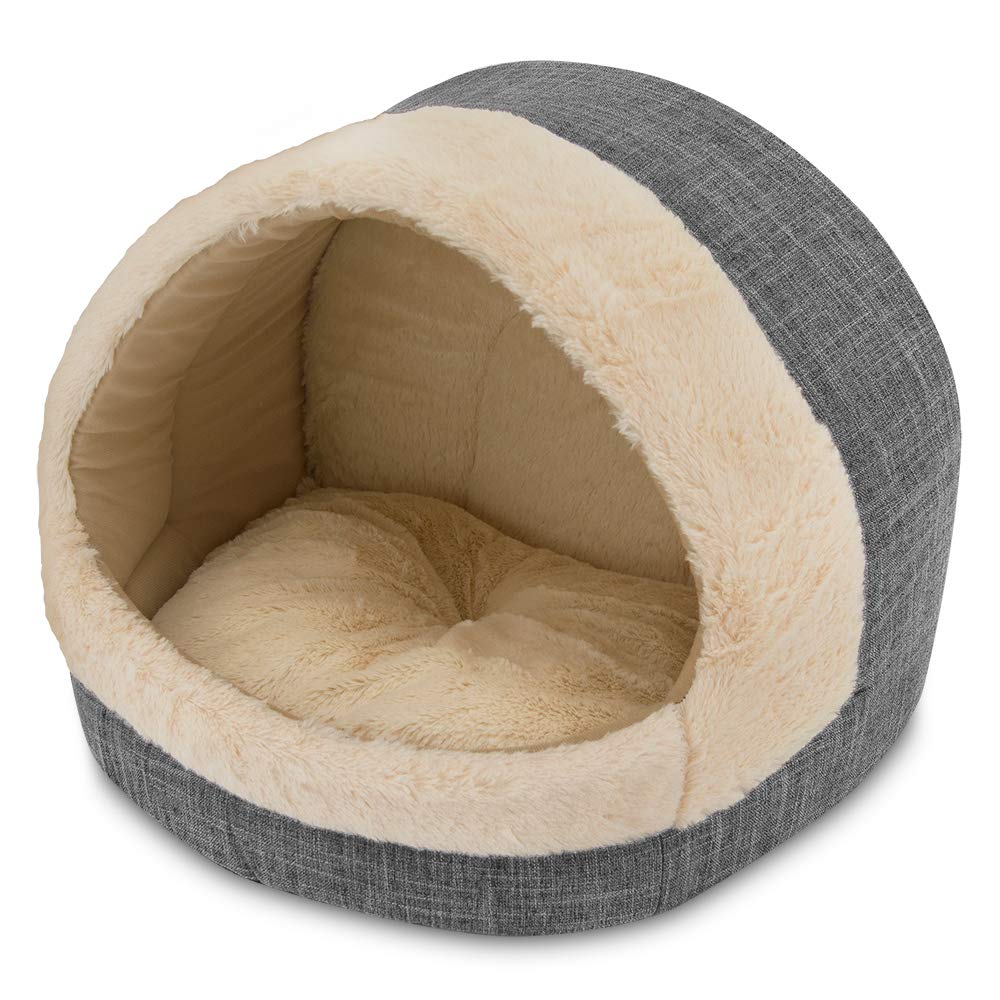 Domed Cat Cave Bed with Removable Cushion for Indoor Cats