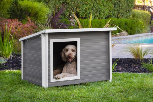 ECOFLEX Rustic Lodge Dog House with Weatherproof Outdoor Design