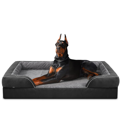 XL Orthopedic Dog Sofa Bed with Egg Crate Foam & Waterproof Lining