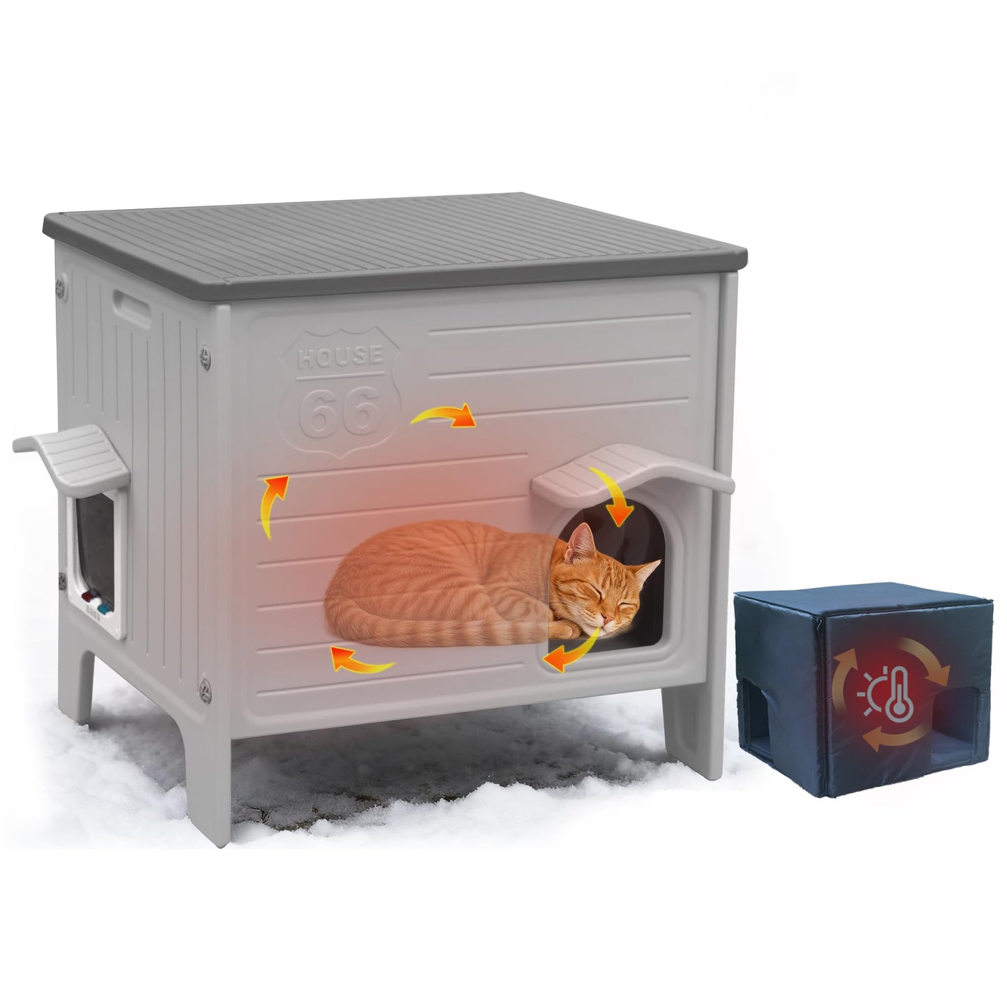 Weatherproof Outdoor Cat House with Escape Door & Waterproof Shelter