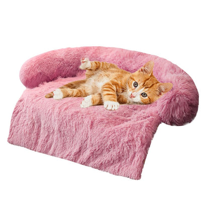 Calming Plush Dog & Cat Bed Mat with Waterproof Washable Cover