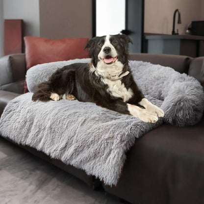 Calming Plush Dog & Cat Bed Mat with Waterproof Washable Cover